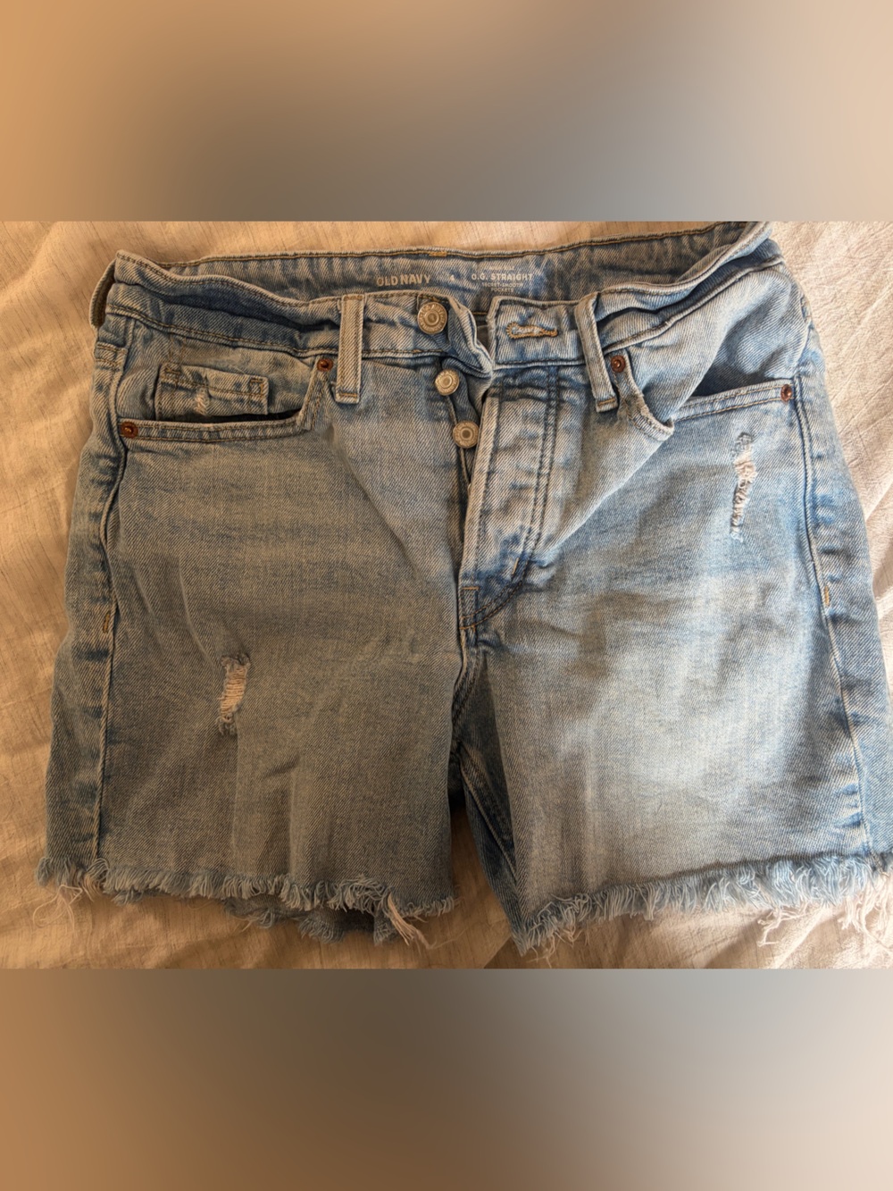 Old Navy Light Blue Distressed Denim Shorts